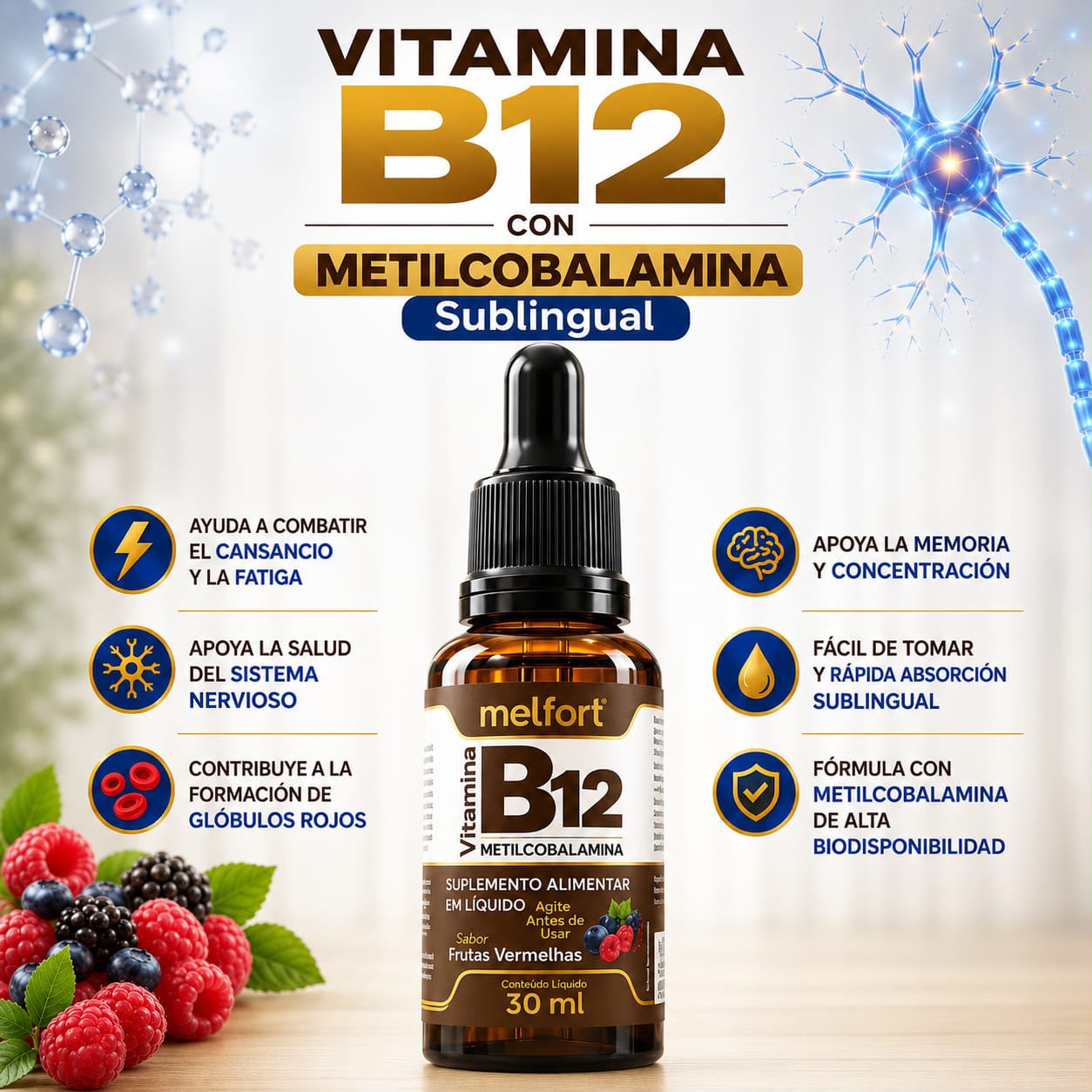 Vitamina B12 con Metilcobalamina Sublingual