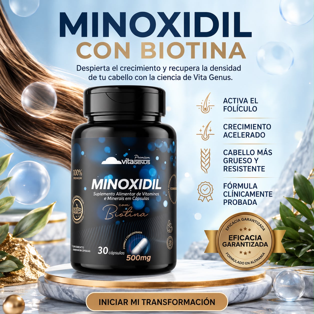 Minoxidil con Biotina